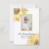 Gelbe Sonnenblumen Aquarellfarben Beerdigung Beile Dankeskarte (Vorderseite)