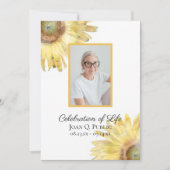 Gelbe Sonnenblumen Aquarellfeier des Lebens Einladung (Vorderseite)