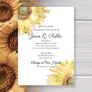Gelbe Sonnenblumen Aquarellfeier des Lebens Einladung