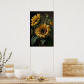 Gelbe Sonnenblumen Art Print Poster (Küche)
