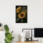 Gelbe Sonnenblumen Art Print Poster (Heimbüro)