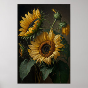 Gelbe Sonnenblumen Art Print Poster