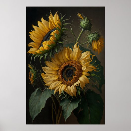 Gelbe Sonnenblumen Art Print Poster (Vorne)