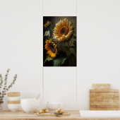Gelbe Sonnenblumen Art Print Poster (Küche)