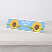 Gelbe Sonnenblumen auf blauem Himmel - Ihr Text Schreibtischnamensplakette (Vorderseite )