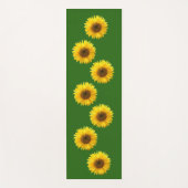 Gelbe Sonnenblumen auf der waldgrünen Yoga Mat Yogamatte (Vorderseite)