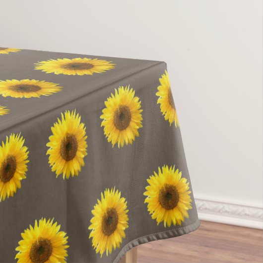 Gelbe Sonnenblumen auf hellbraunem Tablett Tischdecke (Beispiel)