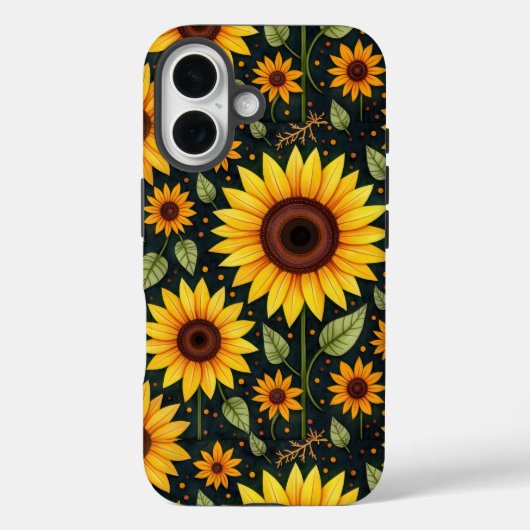 Gelbe Sonnenblumen auf schwarz Case-Mate iPhone Hülle (Rückseite)