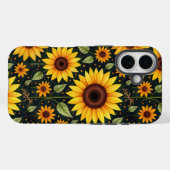 Gelbe Sonnenblumen auf schwarz Case-Mate iPhone Hülle (Rückseite (Horizontal))