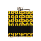 Gelbe Sonnenblumen auf schwarz Flachmann (Rückseite)