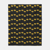 Gelbe Sonnenblumen auf schwarz Fleecedecke (Vorderseite)