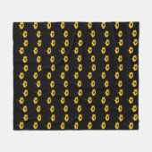 Gelbe Sonnenblumen auf schwarz Fleecedecke (Vorderseite (Horizontal))