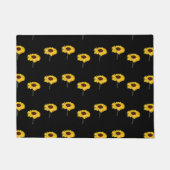 Gelbe Sonnenblumen auf schwarz Fußmatte (Vorderseite)