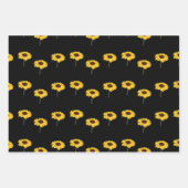 Gelbe Sonnenblumen auf schwarz Geschenkpapier Set (Vorderseite 2)