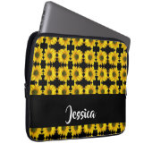 Gelbe Sonnenblumen auf schwarz Laptopschutzhülle (Vorne Rechts)