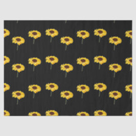 Gelbe Sonnenblumen auf schwarz Seidenpapier