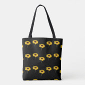 Gelbe Sonnenblumen auf schwarz Tasche (Rückseite)