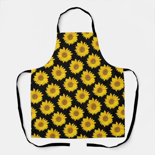 Gelbe Sonnenblumen auf schwarzer Schürze (Vorderseite)