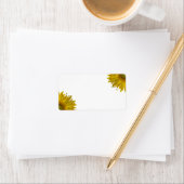 Gelbe Sonnenblumen auf Weiß Adressaufkleber (Insitu)