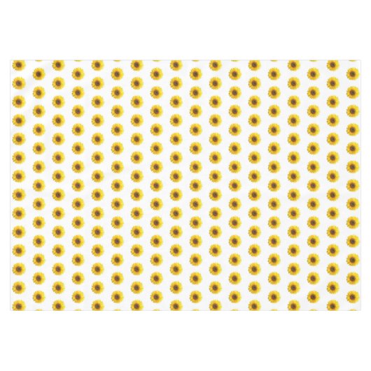 Gelbe Sonnenblumen auf weißem Tablett Tischdecke (Vorderseite (Horizontal))