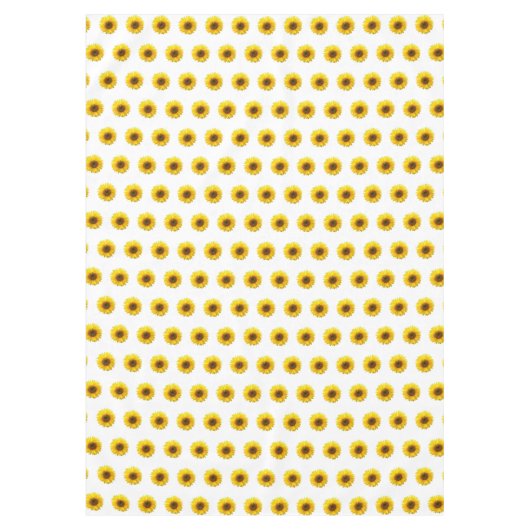 Gelbe Sonnenblumen auf weißem Tablett Tischdecke (Vorderseite)