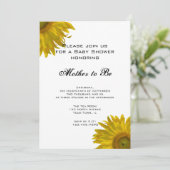 Gelbe Sonnenblumen Babydusche Einladung (Stehend Vorderseite)