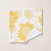 Gelbe Sonnenblumen Badhandtuch Set (Waschlappen)