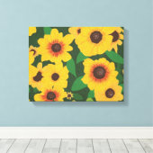 Gelbe Sonnenblumen bemalt überzogene Leinwand (Insitu (Holzboden))