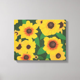 Gelbe Sonnenblumen bemalt überzogene Leinwand
