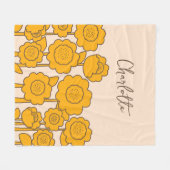 Gelbe Sonnenblumen, benutzerdefinierbarer Name Fleecedecke (Vorderseite (Horizontal))