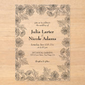 Gelbe Sonnenblumen Blätter Garten Minimalistische  Acryleinladungen (Vorderseite)