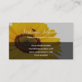 Gelbe Sonnenblumen blühen blaues Rechteck Visitenkarte (Rückseite)