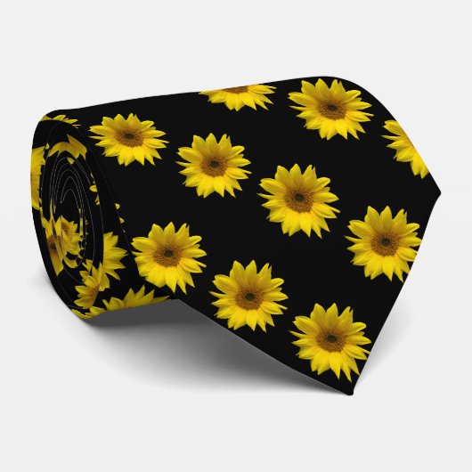 Gelbe Sonnenblumen, blühend Krawatte (Gerollt)