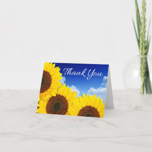 Gelbe Sonnenblumen-Blumen Dankeschön Dankeskarte