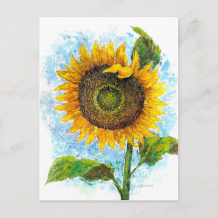 Gelbe Sonnenblumen-Blumen im Vintage-Stil Postkarte