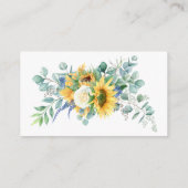 Gelbe Sonnenblumen Blumenblätterblättern Text Begleitkarte (Rückseite)