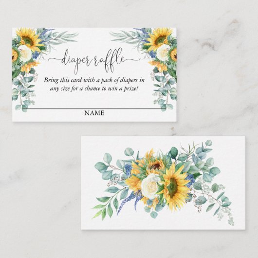 Gelbe Sonnenblumen Blumenblätterblättern Text Begleitkarte (Vorne/Hinten)