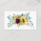 Gelbe Sonnenblumen Blumenblätterblättern Text Begleitkarte (Rückseite)