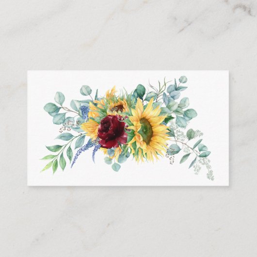 Gelbe Sonnenblumen Blumenblätterblättern Text Begleitkarte (Rückseite)