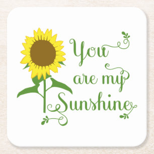 Gelbe Sonnenblumen-Blumenliebeszitate Hochzeit Rechteckiger Pappuntersetzer