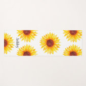 Gelbe Sonnenblumen Blumenmuster Weiß Yogamatte (Vorderseite (Horizontal))