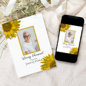 Gelbe Sonnenblumen Blüten Lebendes Bestattungs-Par Einladung