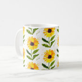 Gelbe Sonnenblumen Braun rustikale Blumenfarbe Kaffeetasse (Vorderseite Links)