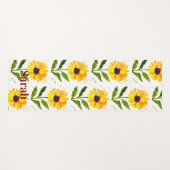 Gelbe Sonnenblumen Braun rustikale Blumenfarbe Yogamatte (Vorderseite (Horizontal))