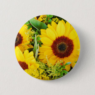 Gelbe Sonnenblumen Button