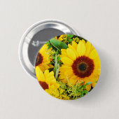 Gelbe Sonnenblumen Button (Vorne & Hinten)