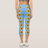 Gelbe Sonnenblumen Capri-Leggings Capri Leggings (Rückseite)
