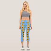 Gelbe Sonnenblumen Capri-Leggings Capri Leggings (Vorderseite)