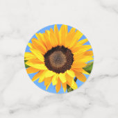 Gelbe Sonnenblumen Confetti Blue Sky Konfetti (Klein Vorderseite)