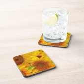 Gelbe Sonnenblumen Cork Untersetzer (Rechte Seite)